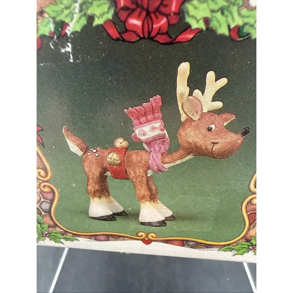 Vintage Enesco North Pole Village Prancer Reindeer Figurine 1986 New Old Stock